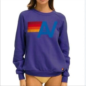 Aviator Nation logo sweatshirt purple size small